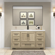 VIV Solid Wood Freestanding Bathroom Vanity in Oak with Reinforced Acrylic Sink (image 3)