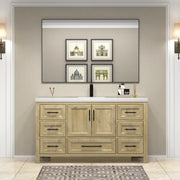 VIV Solid Wood Freestanding Bathroom Vanity in Oak with Reinforced Acrylic Sink (image 5)