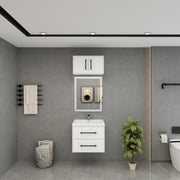 Victoria 24" Solid Wood Floating Bathroom Vanity in Gloss White | Better Vanity Solid Wood Floating Vanities