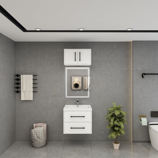 Victoria 24" Solid Wood Floating Bathroom Vanity in Gloss White | Better Vanity Solid Wood Floating Vanities