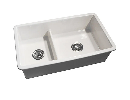 Nantucket sinks WELLFLEET-31OSW 31 inch dualrmount double bowl fireclay kitchen sink