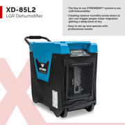 XD 85L2 LGR Dehumidifier Infographic.