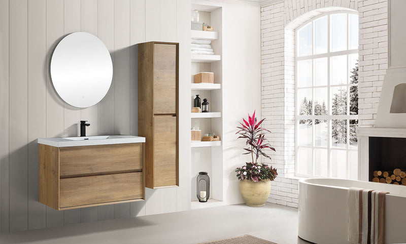 Kingdee 24"-84" Wall Mounted Vanity with Reinforced Acrylic Sink