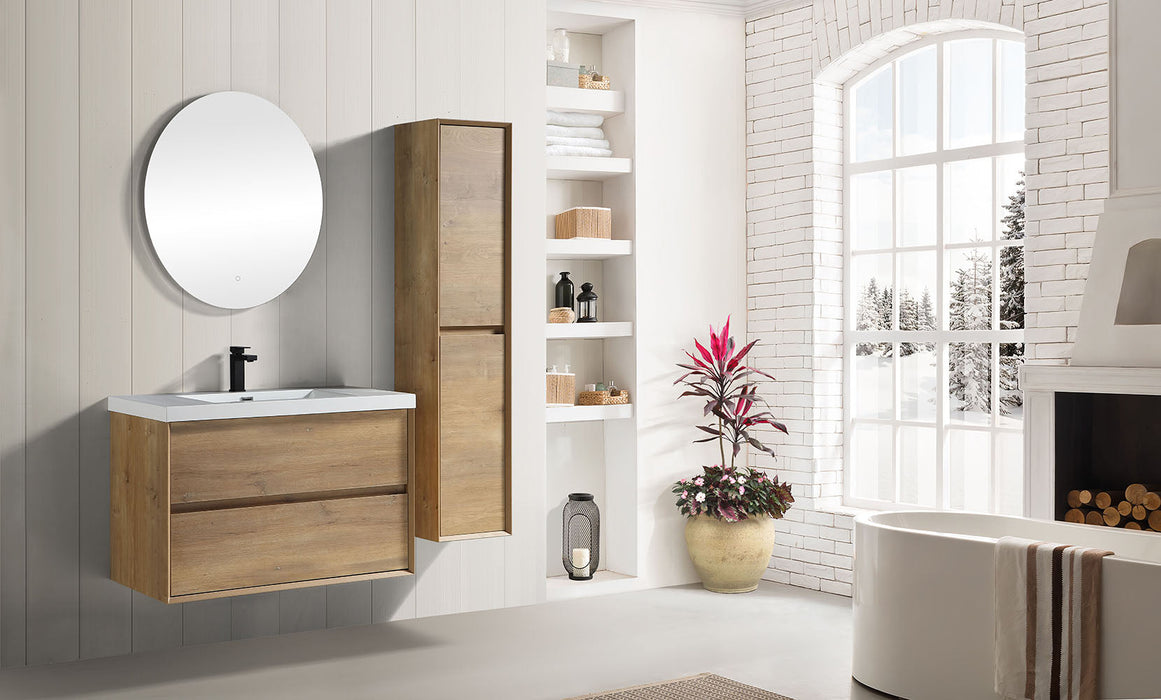 Kingdee 24"-84" Wall Mounted Vanity with Reinforced Acrylic Sink