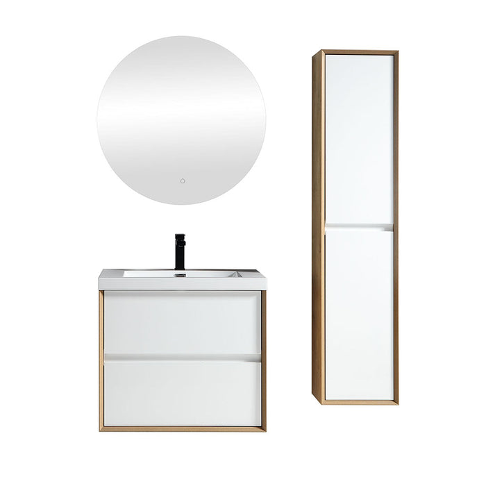 Kingdee 24"-84" Wall Mounted Vanity with Reinforced Acrylic Sink