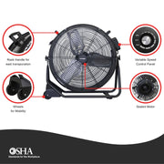 XPOWER FD 630D Brushless DC Motor Drum Fan Specs.