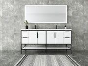 Matthew 24"-72" Glossy White Freestanding Vanity with Reinforced Acrylic Sinks (image 2)