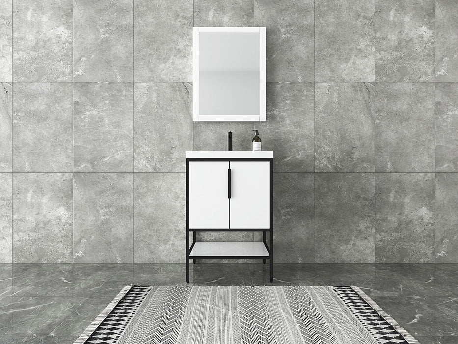 Matthew 24"-72" Glossy White Freestanding Vanity with Reinforced Acrylic Sinks