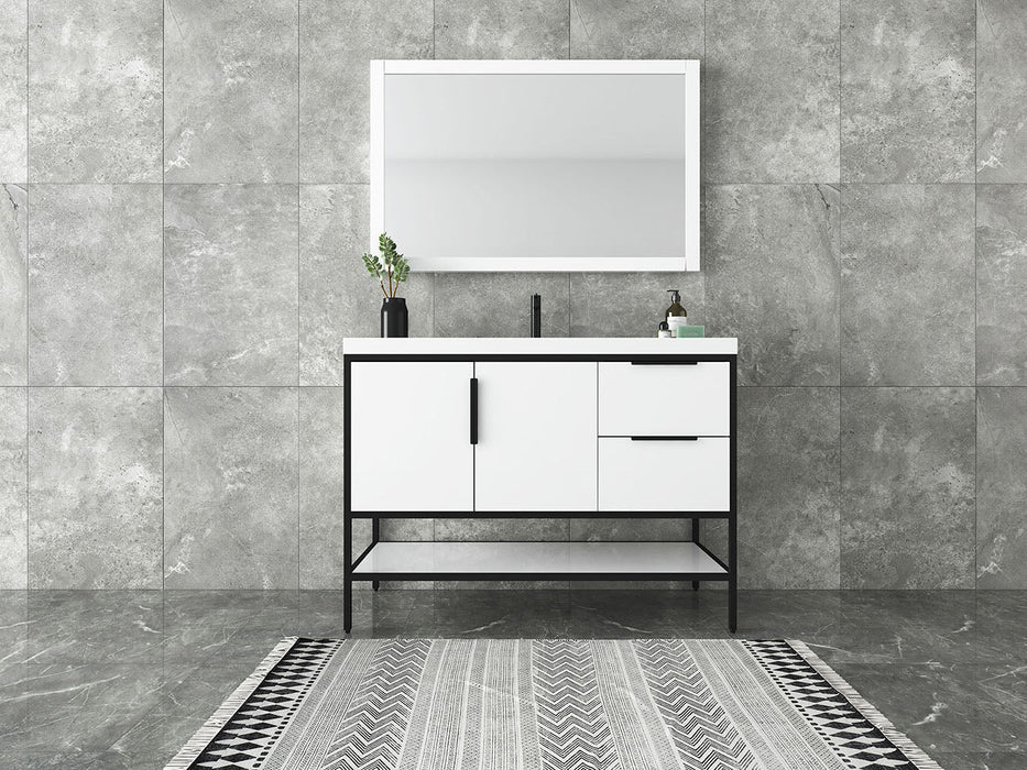 Matthew 24"-72" Glossy White Freestanding Vanity with Reinforced Acrylic Sinks