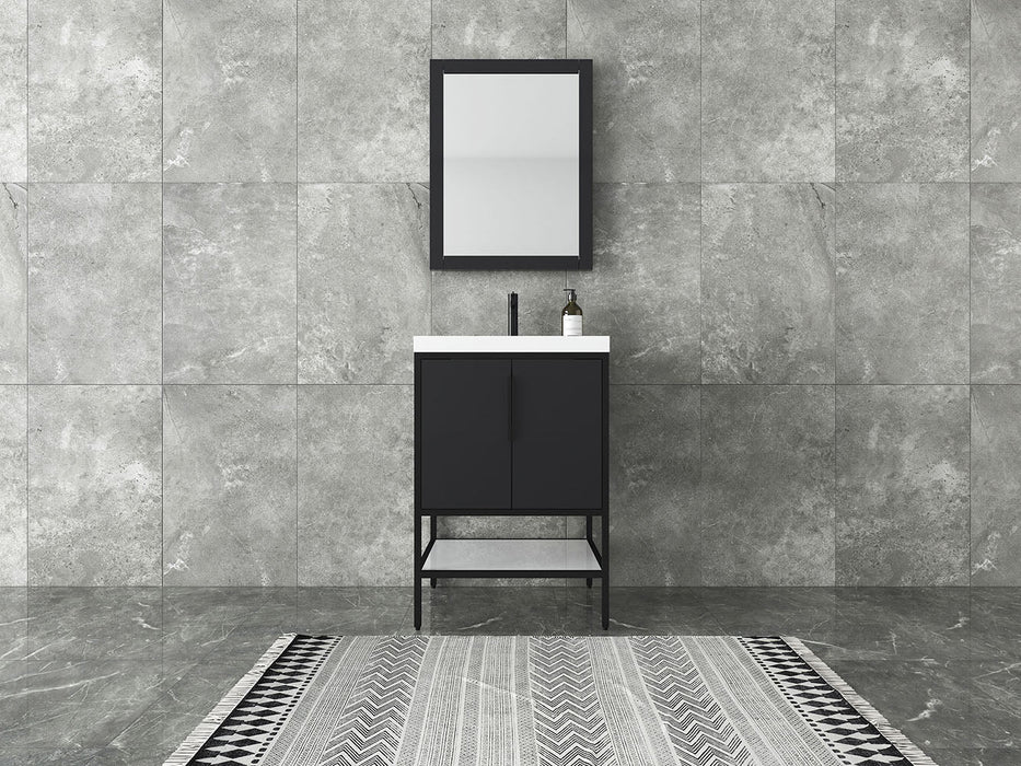 Matthew 24"-72" Glossy White Freestanding Vanity with Reinforced Acrylic Sinks