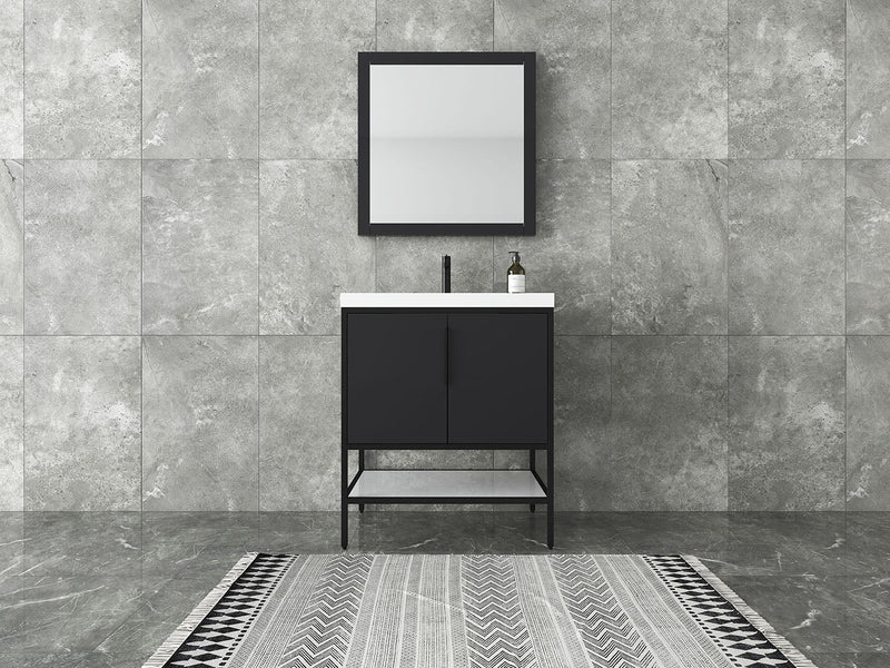 Matthew 24"-72" Glossy White Freestanding Vanity with Reinforced Acrylic Sinks