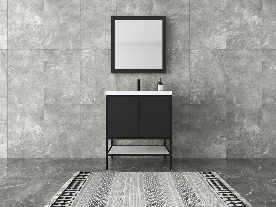 Matthew 24"-72" Glossy White Freestanding Vanity with Reinforced Acrylic Sinks