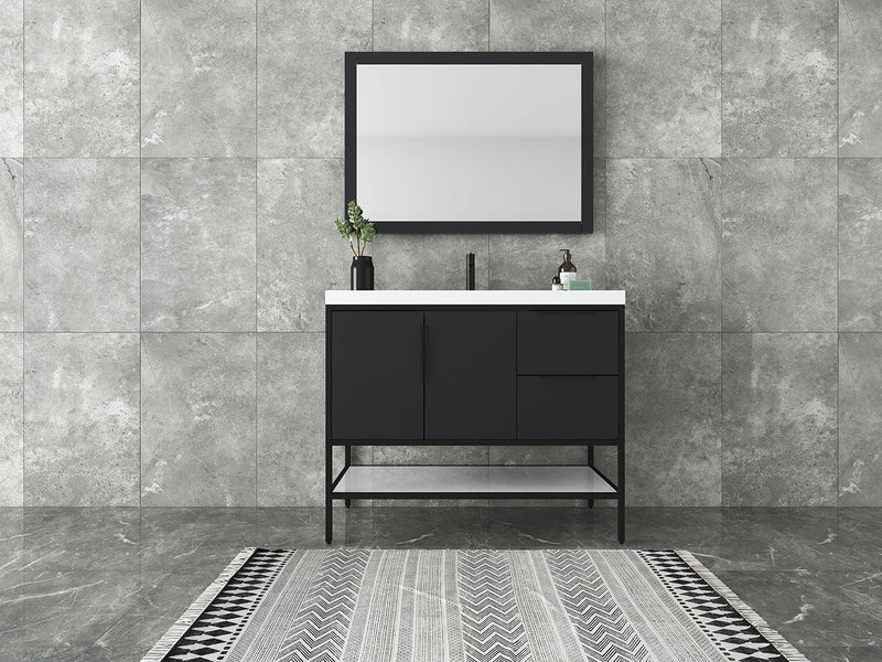 Matthew 24"-72" Glossy White Freestanding Vanity with Reinforced Acrylic Sinks