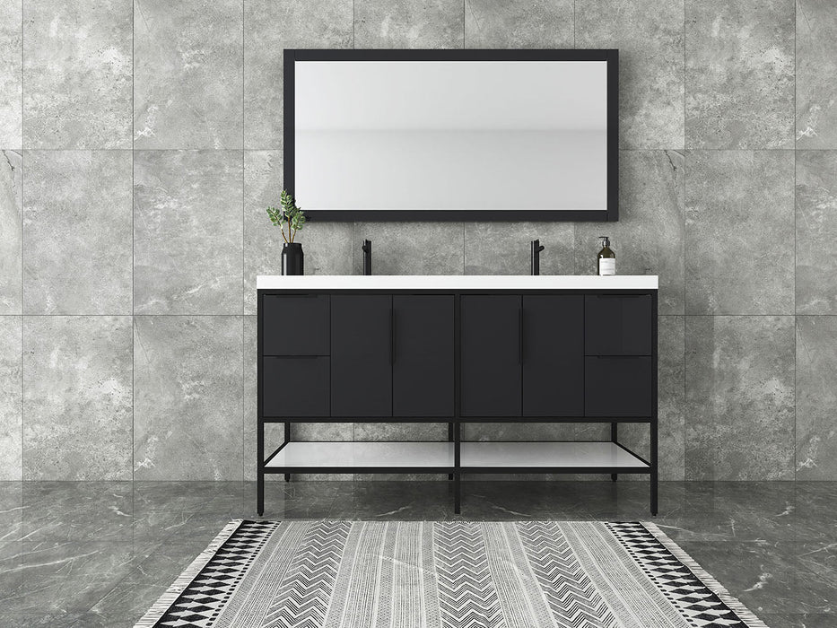 Matthew 24"-72" Glossy White Freestanding Vanity with Reinforced Acrylic Sinks