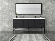 Matthew 24"-72" Glossy White Freestanding Vanity with Reinforced Acrylic Sinks (image 5)
