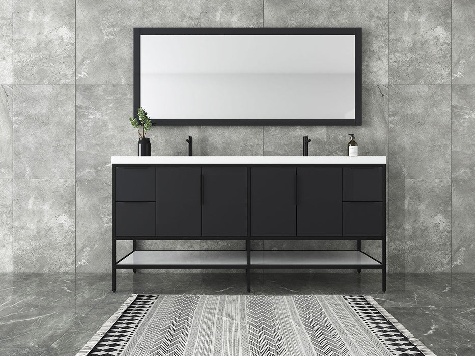 Matthew 24"-72" Glossy White Freestanding Vanity with Reinforced Acrylic Sinks