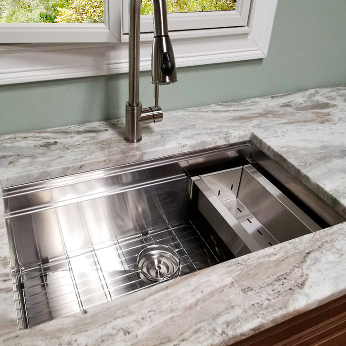 Nantucket Sinks - 30" Large Single Bowl Undermount Stainless Steel Kitchen Sink