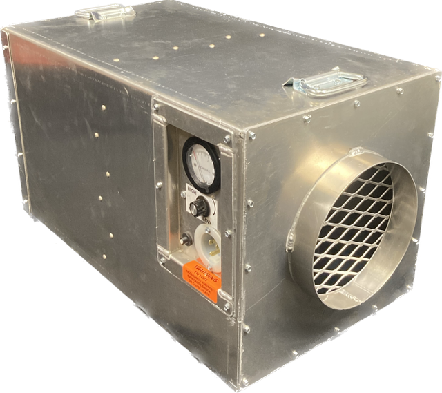 Aerospace America Aeroclean 500 Variable 9150 compact air scrubber, front three-quarter view