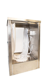 Aerospace America 9105 portable decontamination shower, collapsed for transport