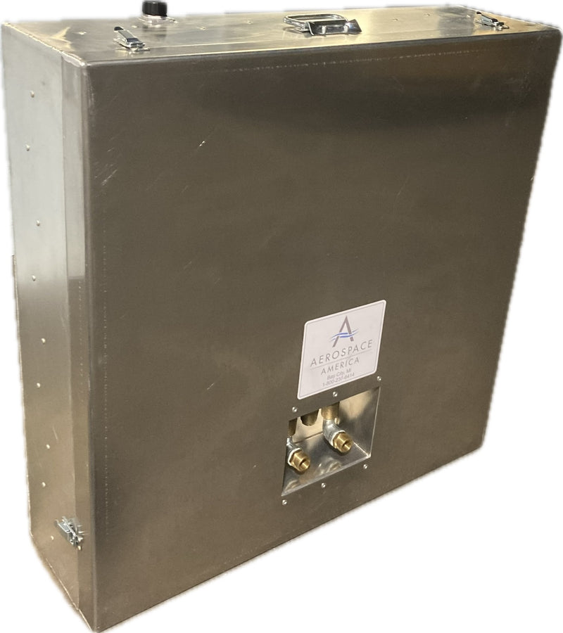 Aerospace America 9106 compact shower packed into its 9" case