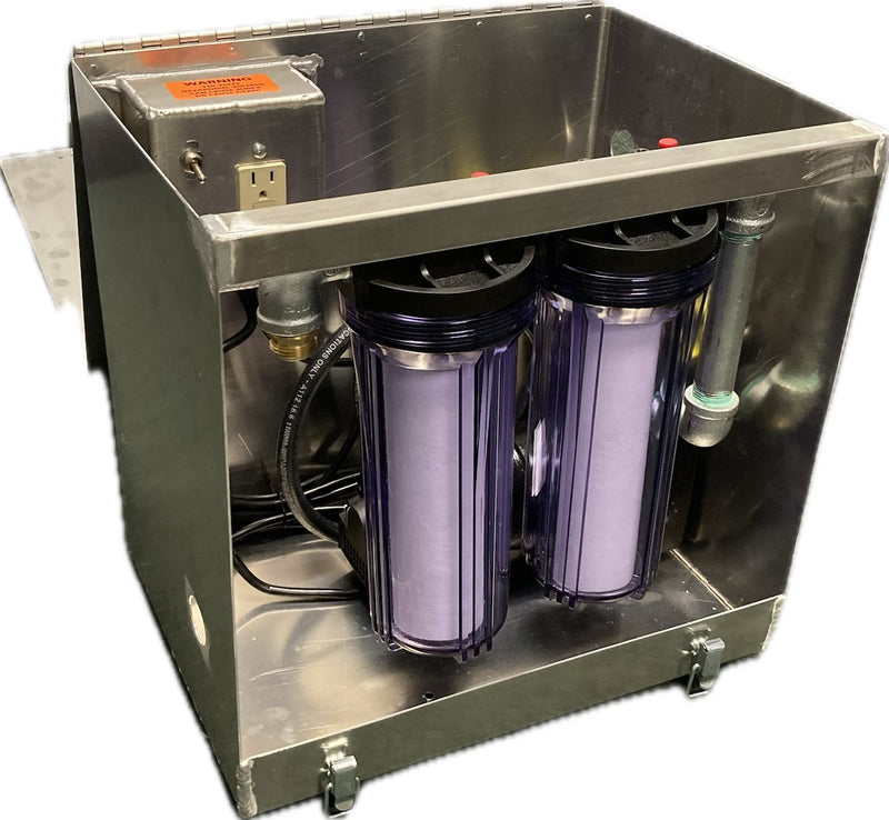 Aerospace America 9115 two-stage pump interior with filter housings