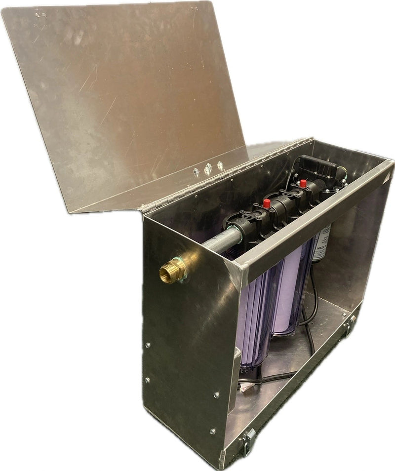 Aerospace America 9116 compact pump, lid open, second angle