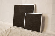 Aerospace America Aeroclean Carbon-Webb activated carbon filters in aluminum frames, two sizes
