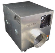 Aerospace America Aeroclean Full Feature 9103 air scrubber, front three-quarter view with alarm panel and 12" exhaust