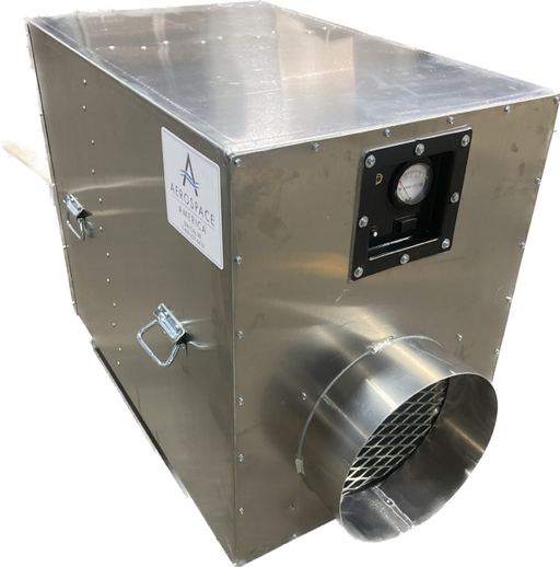 Aerospace America Aeroclean 1900 Magnum air scrubber, front three-quarter view