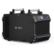 Black AlorAir Galaxy 60 dehumidifier with two top carry handles, front three-quarter view