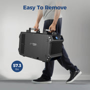 AlorAir Galaxy 85P carried by its two handles, with a 57.3 lbs badge