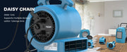 GE1000A with its outlets in use and more AlorAir equipment behind, with a Daisy Chain, Max 12A label