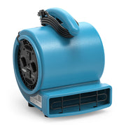 AlorAir GE1000AT air mover in blue, front three-quarter view showing the outlets and dials