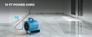 AlorAir GE1000AT on a marble floor with its cord to a wall outlet, with a 10 FT Power Cord label
