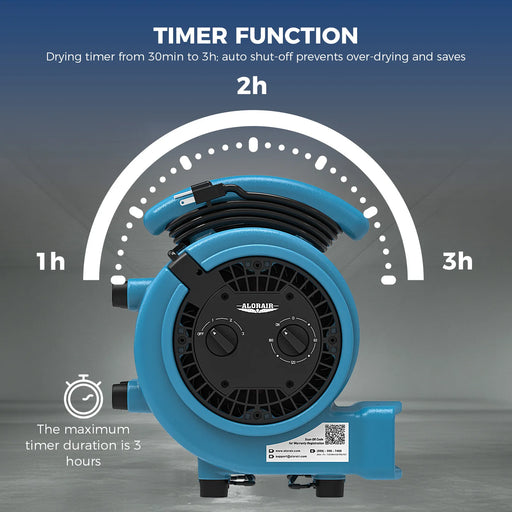 AlorAir GE1000T with a 1 to 3 hour timer arc, with a Timer Function header