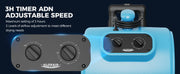 Close-up of the GE3000HTC speed and timer dials, with a 3H Timer and Adjustable Speed label
