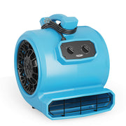 AlorAir GE4000T air mover in blue, front three-quarter view showing the speed and timer dials