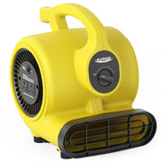 AlorAir GF600A air mover in yellow, front three-quarter view