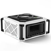 White and black AlorAir PureCare 780 air filtration system, three-quarter view showing a side filter and the outlet grille