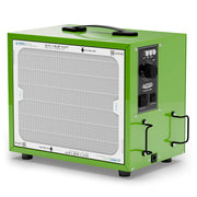 Green AlorAir PureCare 780S portable air filtration system, three-quarter view with the front filter, control panel and top handle