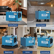 AlorAir Sentinel HD55 in a living room, crawl space, basement, home and commercial space