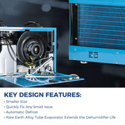 Inside the AlorAir Sentinel HD55 showing the fan, wiring and rare earth alloy tube evaporator coil