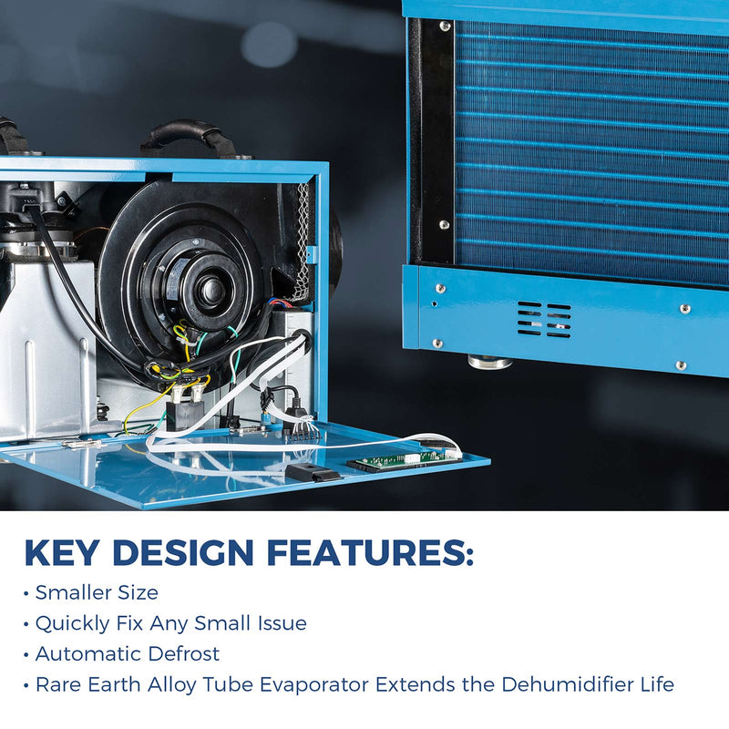 Inside the AlorAir Sentinel HD55 showing the fan, wiring and rare earth alloy tube evaporator coil