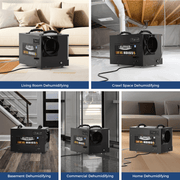AlorAir Sentinel HDi65S in a living room, crawl space, basement, commercial space and home