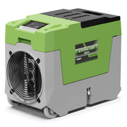 AlorAir Storm LGR 850 dehumidifier in green and gray, front three-quarter view