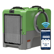 AlorAir Storm LGR Extreme WiFi in green with a phone showing the AlorAir app