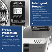Close-up of the VentirMax 300SD digital controller, with Intelligent Program and Freeze Protection Thermostat panels