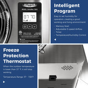 Close-up of the VentirMax 780SD digital controller, with Intelligent Program and Freeze Protection Thermostat panels