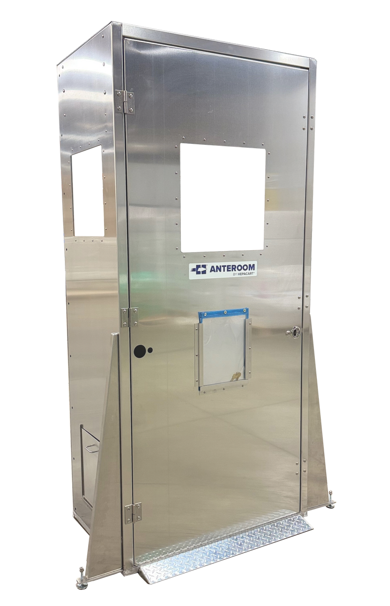 AnteRoom 36 style module with two side stabilizers, windowed door and leveling feet