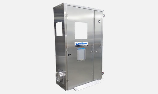 AnteRoom 48 Double Door aluminum unit with door window, side window, duct port and floor ramp
